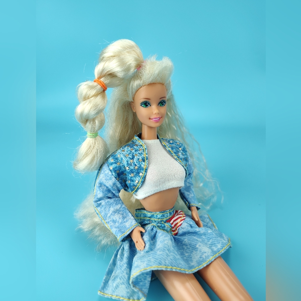 Mattel 1990 All American Barbie Doll 12"  Blonde Partially Redressed Outfit VG